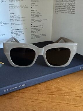 Ryan Simkhai Eyeshop Sunglasses. Thick Smokey Grey Frame. Dark Blue Lens.
New.